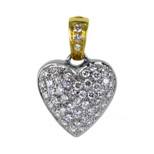 Ciondolo cuore di diamanti mezzo carato