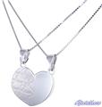 Ciondolo Cuore Spezzato LOVE in argento con collane YOU and ME - gallery