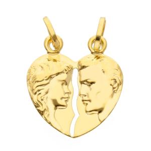 Ciondolo Cuore Spezzato in oro giallo - Divisi ma sempre uniti