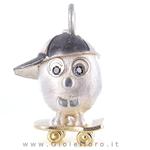 Ciondolo in argento e oro Pulci - Pulce Skater - gallery