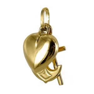 Ciondolo in oro Fede Speranza Carita con collana - gallery