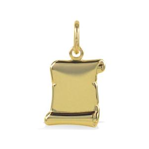 Ciondolo Pergamena piccola personalizzabile in oro giallo 12x15 mm - gallery