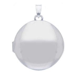 Ciondolo portaricordi rotondo in argento portafoto