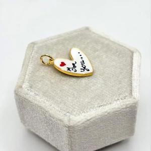 Ciondolo scritta e fiori FOR YOU - ciondolo cuore amore - gallery