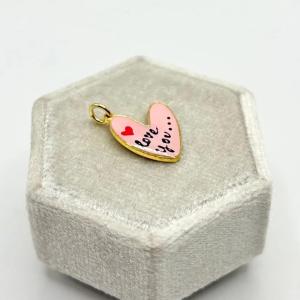 Ciondolo scritta e fiori LOVE YOU - ciondolo cuore amore