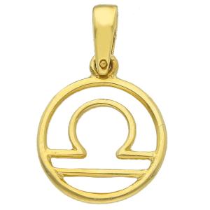Ciondolo segno zodiacale Bilancia in oro giallo stilizzato