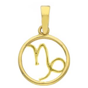Ciondolo segno zodiacale Capricorno in oro giallo stilizzato