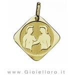 Ciondolo segno zodiacale in oro giallo GEMELLI - Stella Milano - gallery