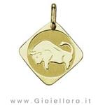 Ciondolo segno zodiacale in oro giallo TORO - Stella Milano - gallery