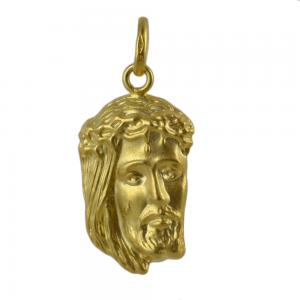 Ciondolo testa di Cristo in oro giallo - gallery