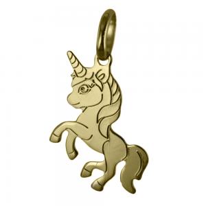 Ciondolo Unicorno in oro giallo con collana - gallery