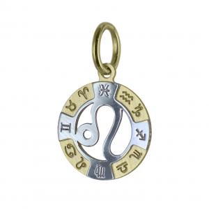 Leo Zodiac sign pendant in 18 kt gold 13 mm - gallery