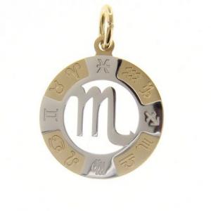 Scorpio Zodiac sign pendant in 18 kt gold 13 mm - gallery