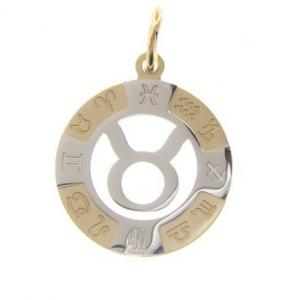 Taurus Zodiac sign pendant in 18 kt gold 13 mm - gallery