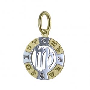 Virgo Zodiac sign pendant in 18 kt gold 13 mm - gallery