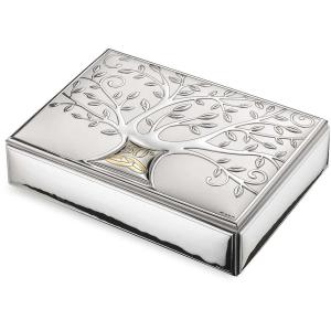 Cofanetto Anniversario 50 Nozze d oro in argento laminato 18 X 13 cm