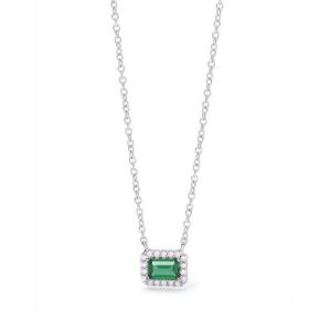 Collana Mabina in argento con smeraldo sintetico e zirconi 553496