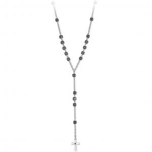 Collana 2jewels uomo croce rosario in acciaio faith 251681