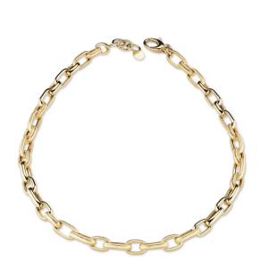 Collana a catena satinata e lucida Dvccio argento placcato oro giallo 24 kt