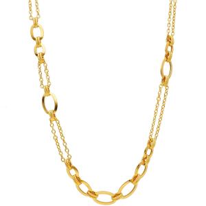 Collana a maglia rolo fantasia oro giallo  - gallery