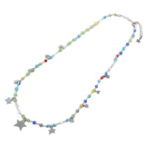 Collana Amelie da donna in argento con stelle e pietre colorate