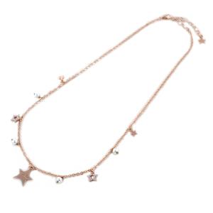 Collana Amelie da donna in argento rosato con stelle e perline