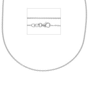 Collana catena maglia rolo da Donna in oro bianco 40 cm sottile - gallery
