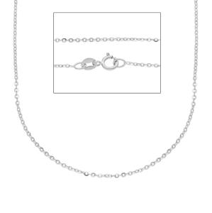 Collana catena maglia rolo da Donna in oro bianco 45 cm sottile