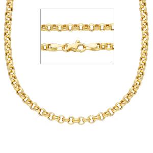 Collana catena maglia rolo in oro giallo 50 cm spessa - gallery