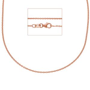 Collana catena maglia rolo unisex in oro rosa 50 cm - gallery