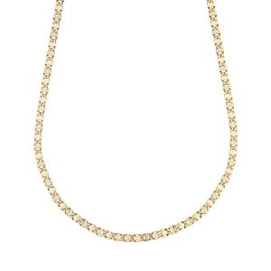 Collana catena piatta da uomo traversino diamantato oro giallo 50 cm