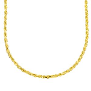 Collana catena Unisex maglia fune piena in oro giallo 50 cm