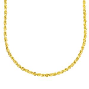 Collana catena Unisex maglia fune piena in oro giallo 60 cm - gallery