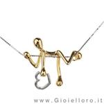 Collana Ciondolo Pensieri Felici CUORE G3003-GCB in oro giallo - gallery