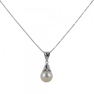 Collana ciondolo Perla Freshwater in oro e argento  - gallery