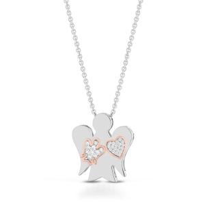 Collana con ciondolo Angelo in argento e Zirconi GIA 482 - gallery