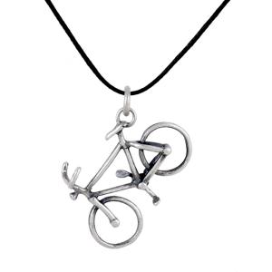 Collana con ciondolo Bici da strada in argento 