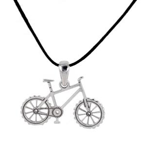 Collana con ciondolo Bici Mountain Bike in argento 