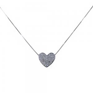 Collana con ciondolo Cuore con Diamanti CT 0.37 - gallery