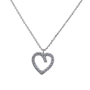 Collana con ciondolo cuore di diamanti mezzo carato