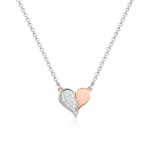 Collana con ciondolo cuore e ala GIA 442