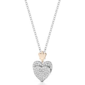 Collana con ciondolo Cuore e Angelo in argento con Cuore e Zirconi GIA 434 - gallery