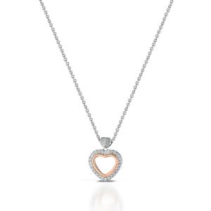 Collana con ciondolo Cuore in argento con  Zirconi GIA 451