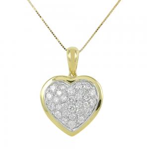 Collana con ciondolo Cuore in oro e diamanti - gallery