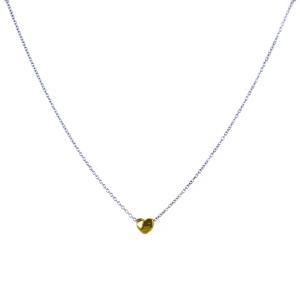 Collana con ciondolo cuore piccolo sul filo in oro bicolore