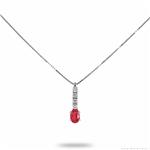 Collana con ciondolo di Diamanti e Rubino ct 0.73