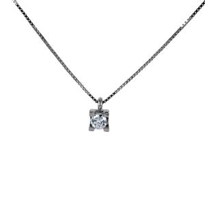 Collana con ciondolo Diamante punto luce piccolo 0.10 ct