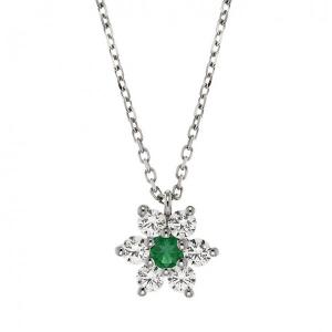 COLLANA CON CIONDOLO in argento e zirconi modello stella Verde - gallery