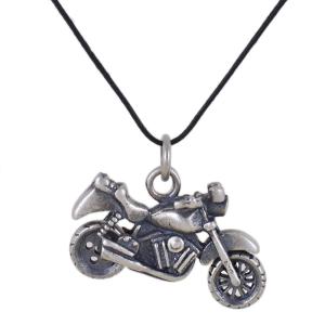 Collana con ciondolo Moto da strada in argento  - gallery