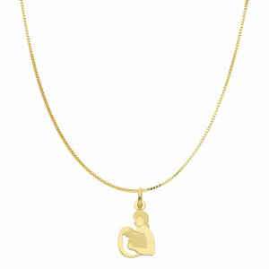 Collana con ciondolo Oroscopo - segno zodiacale - in oro giallo ACQUARIO - gallery